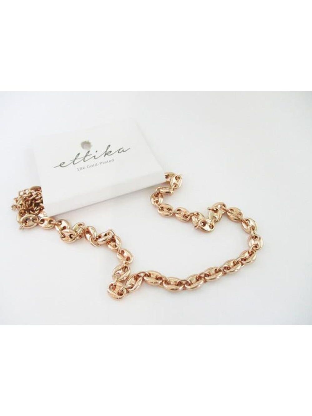 NWT Ettika 16" 18K Gold Plated Large Link Necklace with 5" Extender